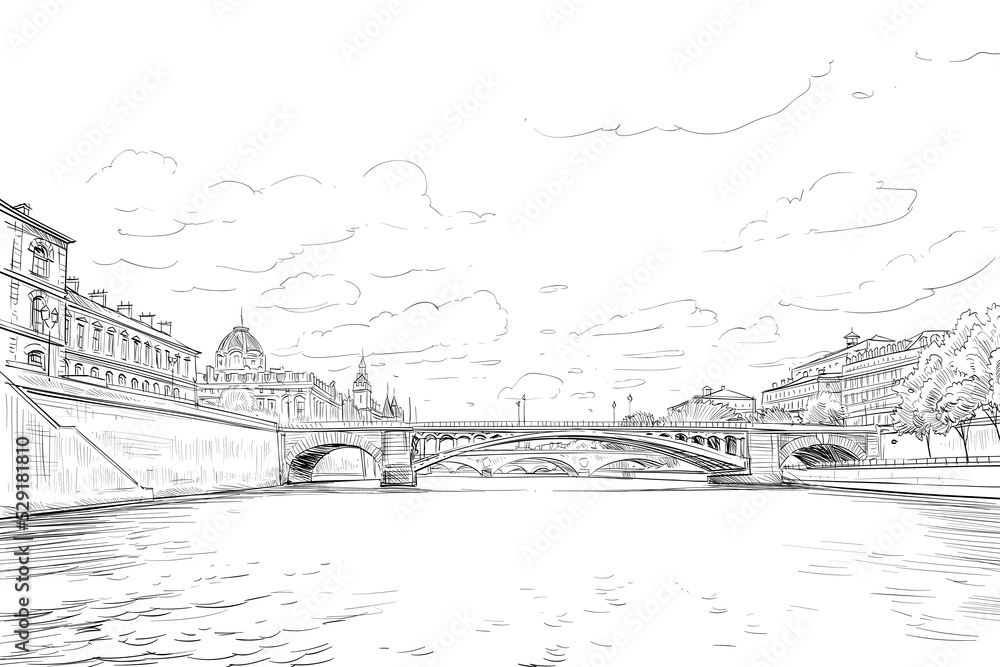 Φωτογραφία Paris city sketch