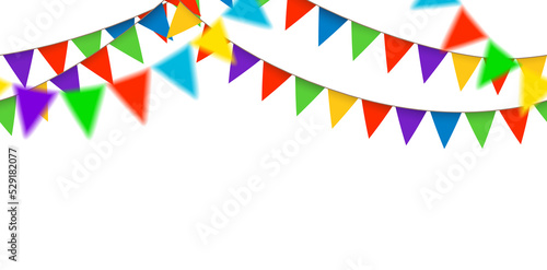 Colorful hanging garland decorations - festival, celebration, greeting - seamless pattern