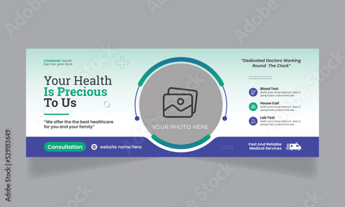 Medical healthcare social media facebook cover and web banner template
