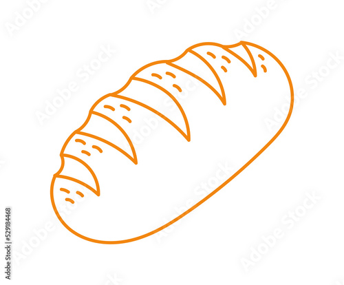 Loaf of bread bun. Vector line icon.
