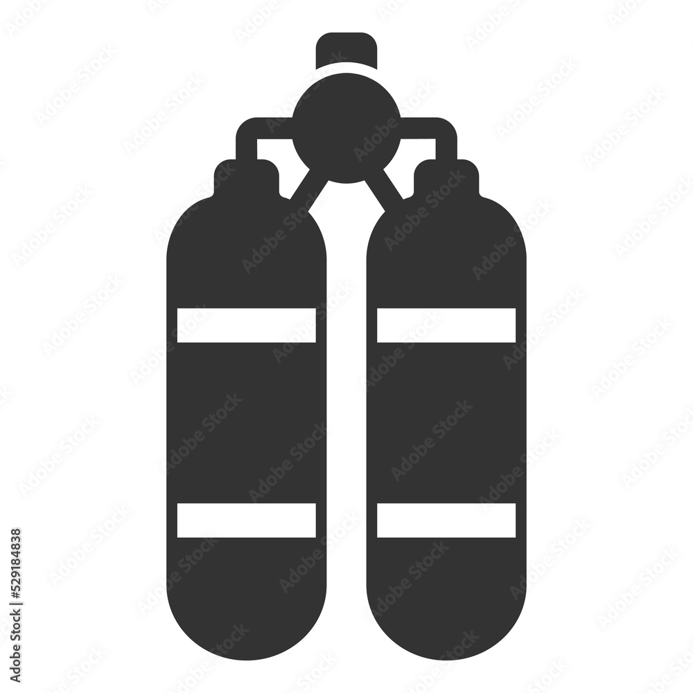 Scuba diving - icon, illustration on white background, glyph style Scuba diving - icon, illustration on white background, glyph style
