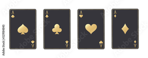 Poker cards
black and gold casino cards isolated on white background