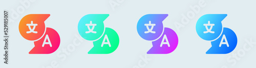 Translate solid icon in gradient colors. Dictionary signs vector illustration.