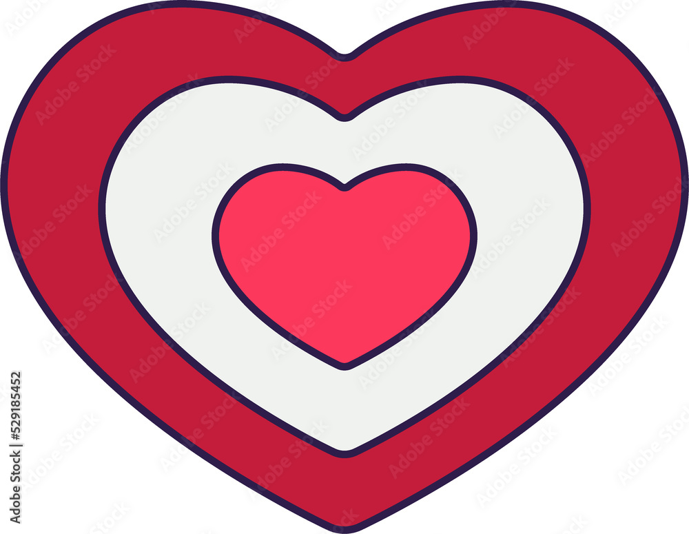 Retro Valentine Day icon heart. Love symbols in the fashionable pop line art style. The figure of a heart in soft pink, red and coral color. Png illustration isolated Retro Valentine Day icon heart. Love symbols in the fashionable pop line art style. The figure of a heart in soft pink, red and coral color. Png illustration isolated