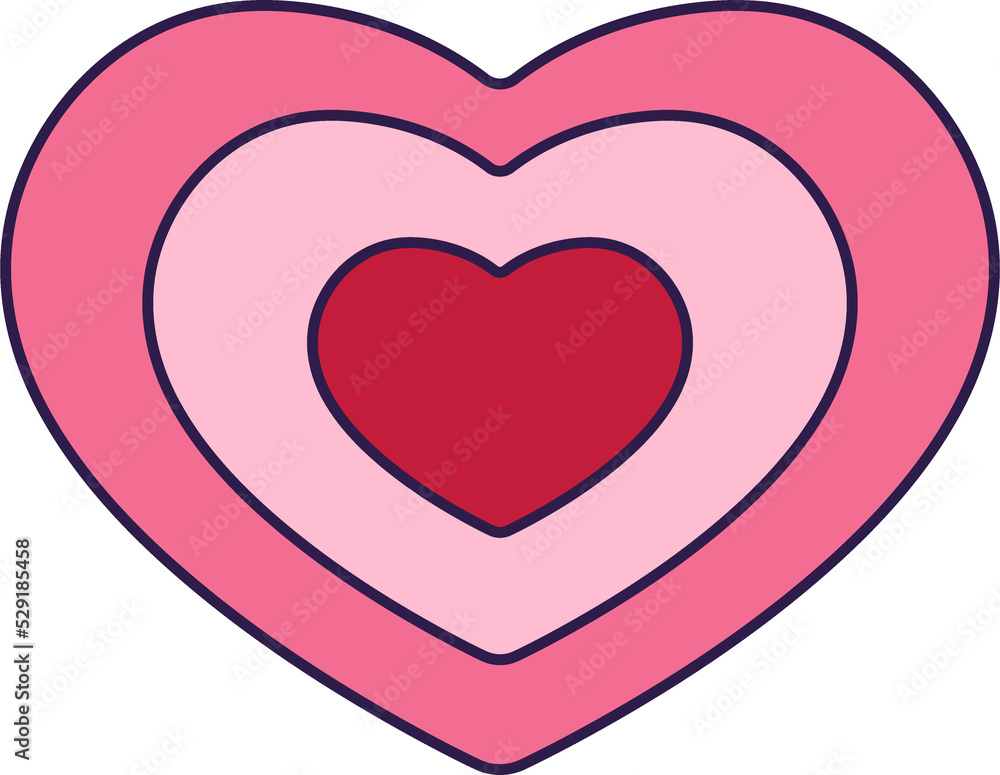Retro Valentine Day icon heart. Love symbols in the fashionable pop line art style. The figure of a heart in soft pink, red and coral color. Png illustration isolated Retro Valentine Day icon heart. Love symbols in the fashionable pop line art style. The figure of a heart in soft pink, red and coral color. Png illustration isolated