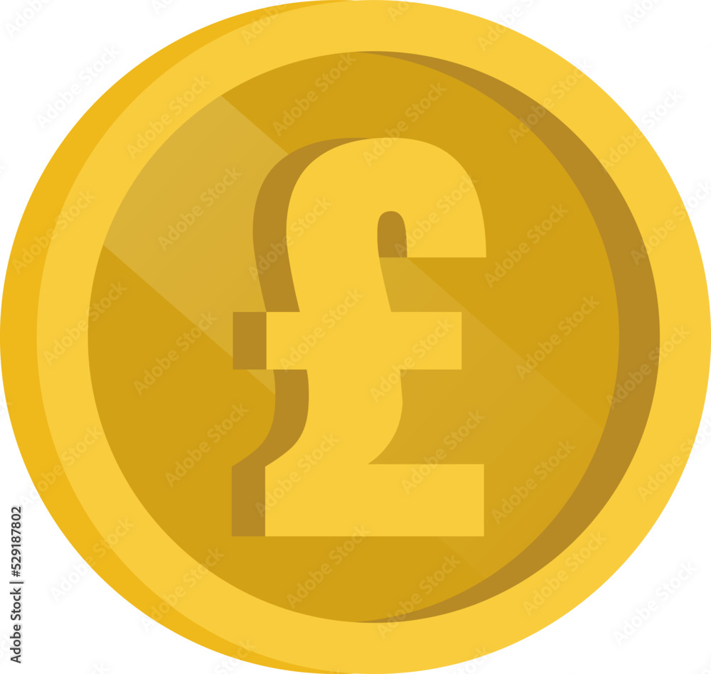 Shiny Pound Sterling Gold Coin Vector Illustration