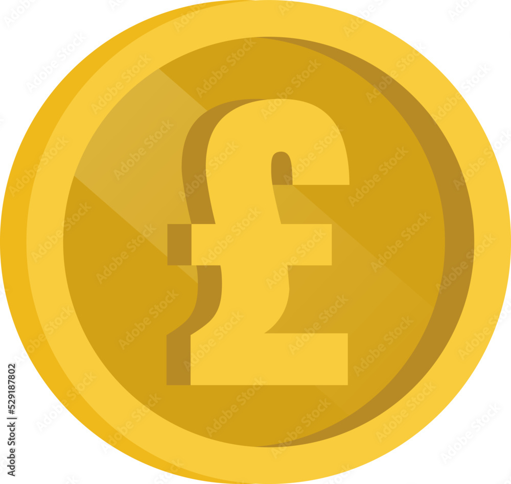 Shiny Pound Sterling Gold Coin Vector Illustration Shiny Pound Sterling Gold Coin Vector Illustration