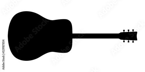 Classic guitar silhouette isolated on white background