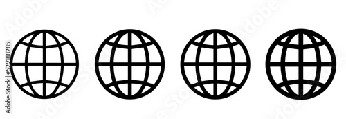 Globe icon. Globe set.