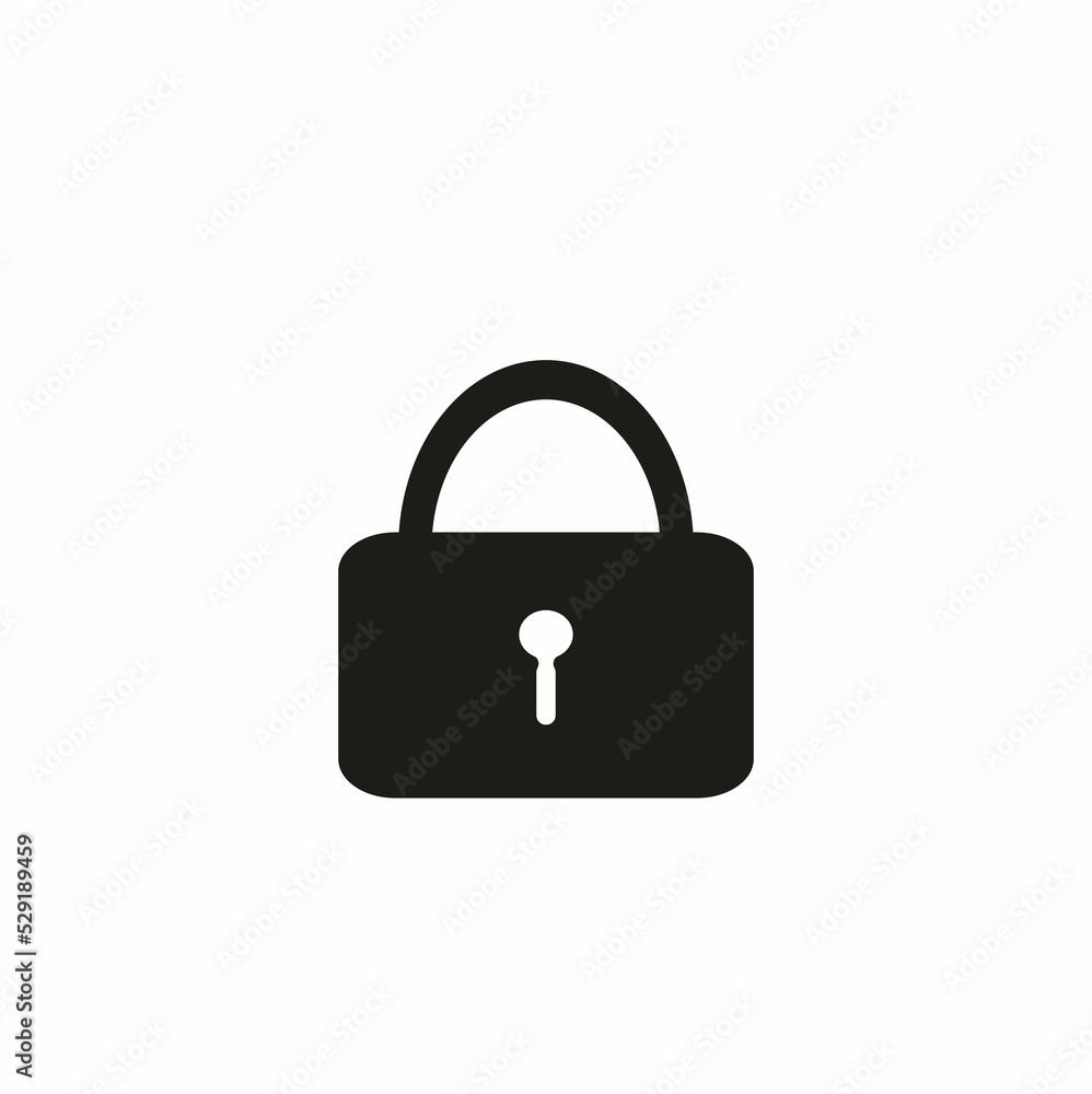lock icon isolated on white background, flat design style lock icon isolated on white background, flat design style