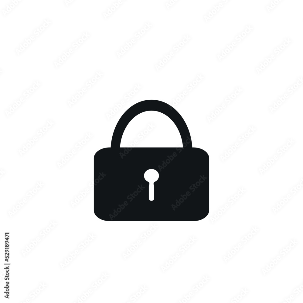 lock icon isolated on white background, flat design style lock icon isolated on white background, flat design style
