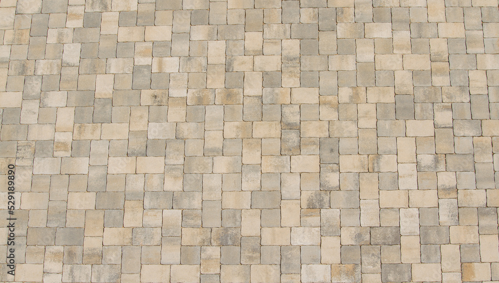 Top view of pavement with mottled natural stone at Croatia Top view of pavement with mottled natural stone at Croatia