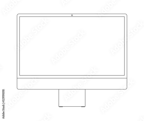 Computer frame with realistic line mockup