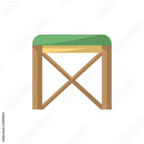 Chair isolated icon in flat style. Corridor furniture element, house interior decoration vector illustration.