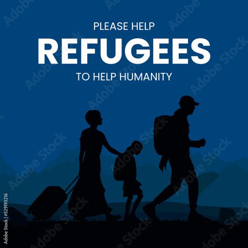 World Refugee Day. Concept of social event. 20 June. International immigration concept background