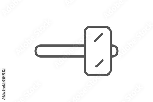 Wooden hammer icon in linear style. Joinery workshop product and equipment, sawmill element, woodwork tool vector illustration.