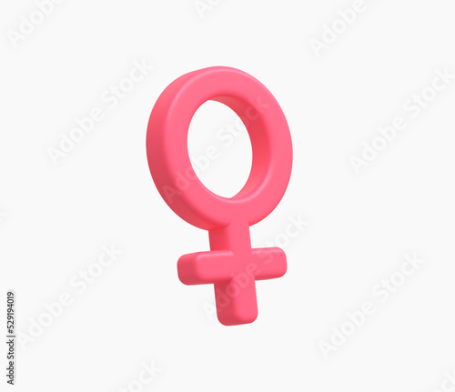 3d Realistic Women gender icon vector illustration.