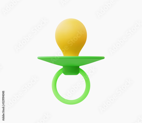 3d Realistic Baby pacifier vector Illustration