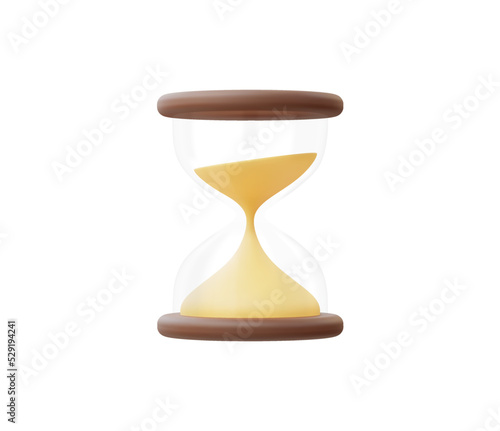 3d Realistic Hourglass or Sandclock icon vector Illustration