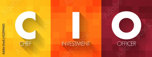 CIO Chief Investment Officer - job title for the board level head of investments within an organization, acronym text concept background
