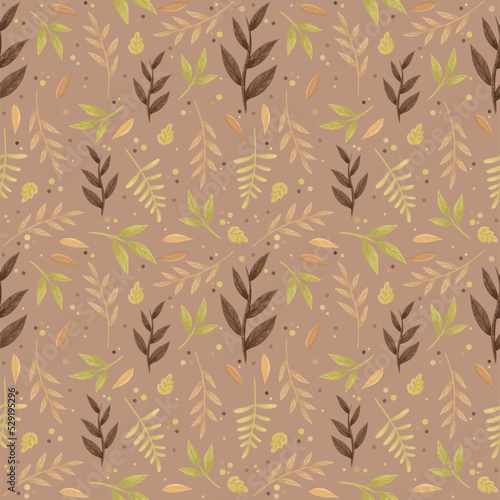 Autumn theme seamless pattern, vector art