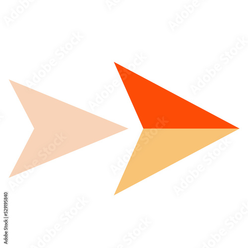 Orange web arrow isolated for design