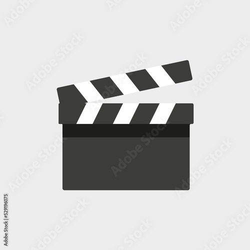 movie clapper board with shadow isolated