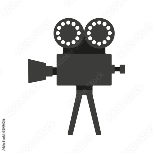 movie camera icon with shadows isolated