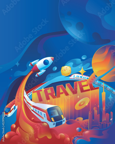 space creative travel poster