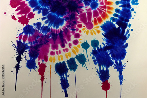 Tie dye pattern hand dyed on cotton fabric abstract background.