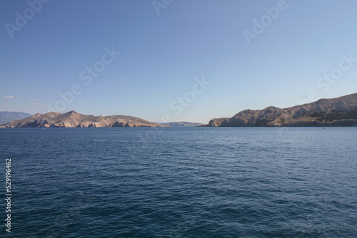 Beautiful seascape of rocky coast and clear waters of the Mediterranean Sea near Baska at the island of Krk  Croatia