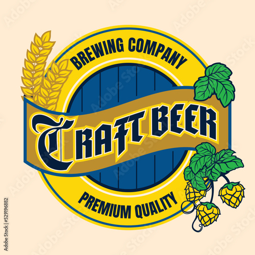 Craft Beer Label Design in Vintage Style