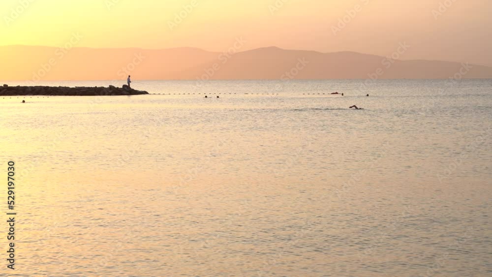 Sunset on the sea, a variety of colors and shades of the rising sun. Seascape. Vacation at the sea. Sunset on the sea, a variety of colors and shades of the rising sun. Seascape. Vacation at the sea.