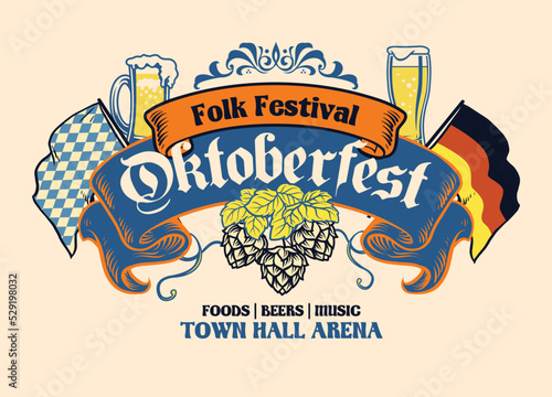 Oktoberfest label style vintage design