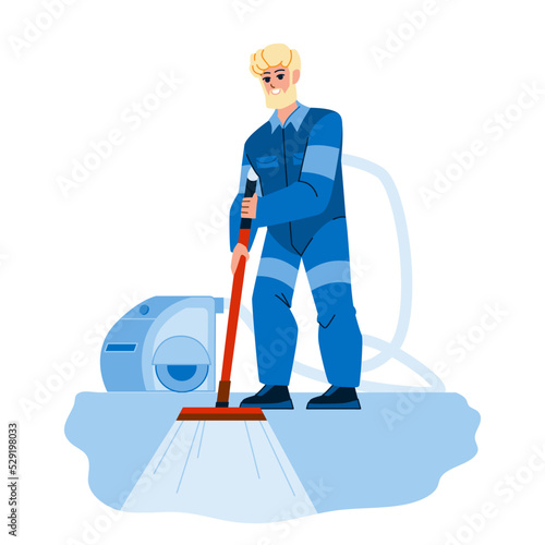 carpet cleaning vector. vacuum cleaner, home service, housw floor, professional janitor carpet cleaning character. people flat cartoon illustration