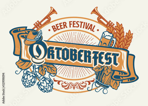 Oktoberfest Label Style Design in Vintage