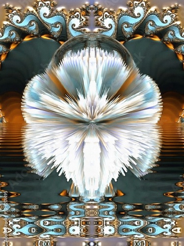 3d fractal illustration. Abstract fractal in bright and colorful color. Abstract forms.