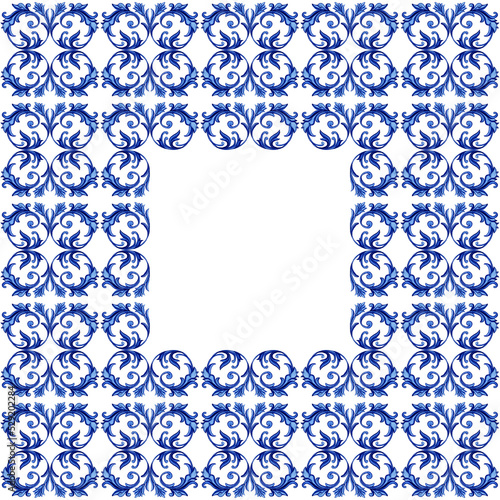 Square Portuguese Azulejos Tile Frame Border