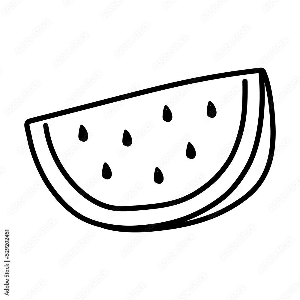 Hand drawn doodle icon - watermelon Hand drawn doodle icon - watermelon