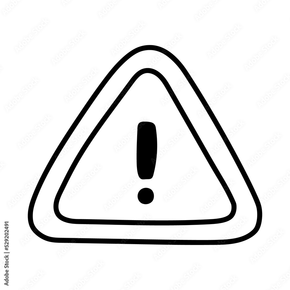 Hand drawn doodle icon - caution Hand drawn doodle icon - caution