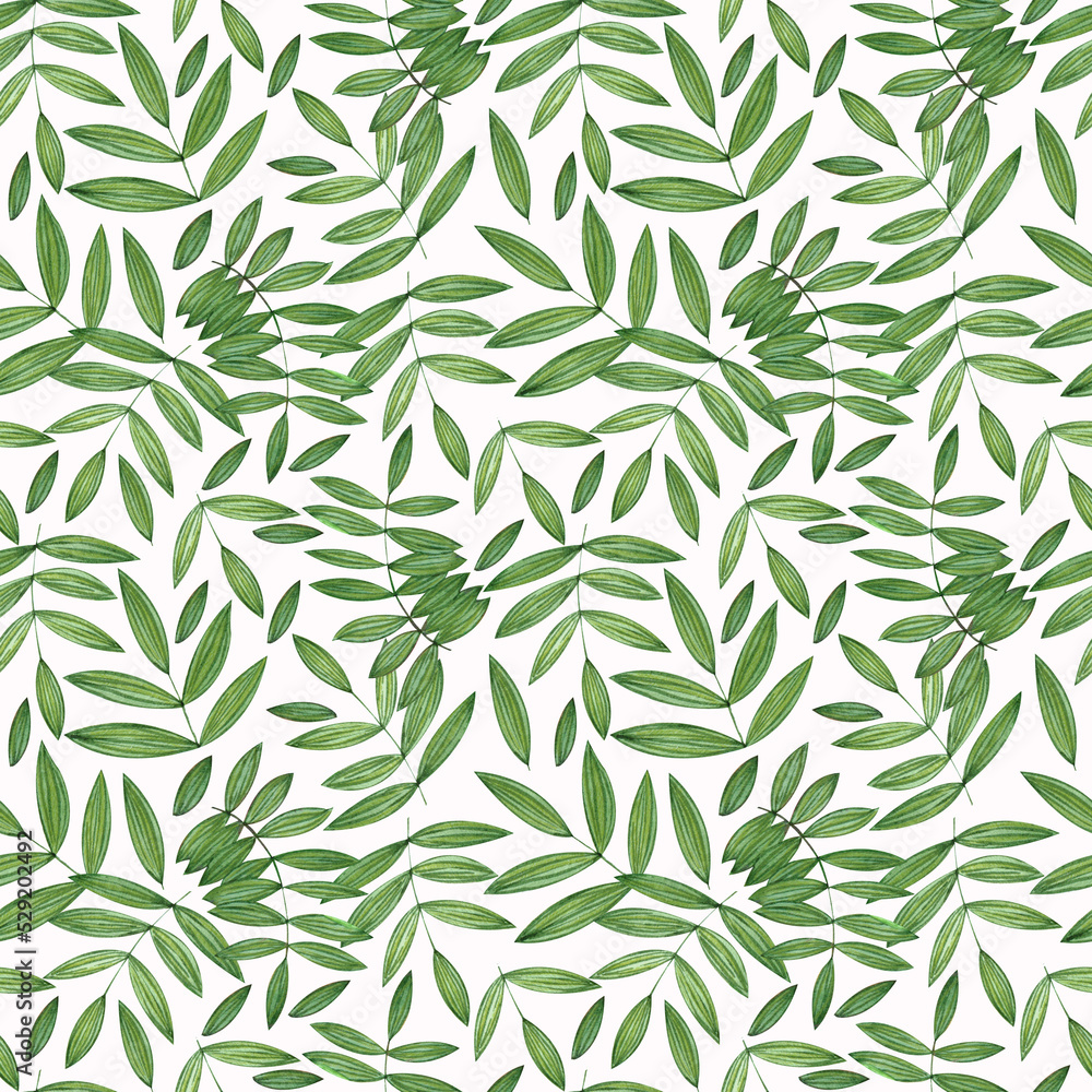 Watercolor seamless pattern with leaves Tropical print Watercolor seamless pattern with leaves Tropical print