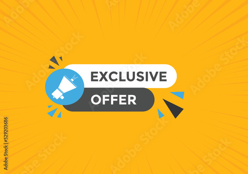 Exclusive offer Colorful label sign template. Exclusive offer symbol web banner
