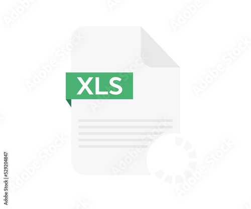 Obraz na płótnie XLS file. Download xls button, Excel Type flat design.