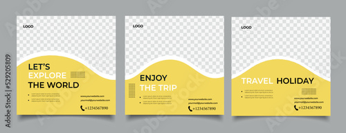 Holiday travel social media post template 