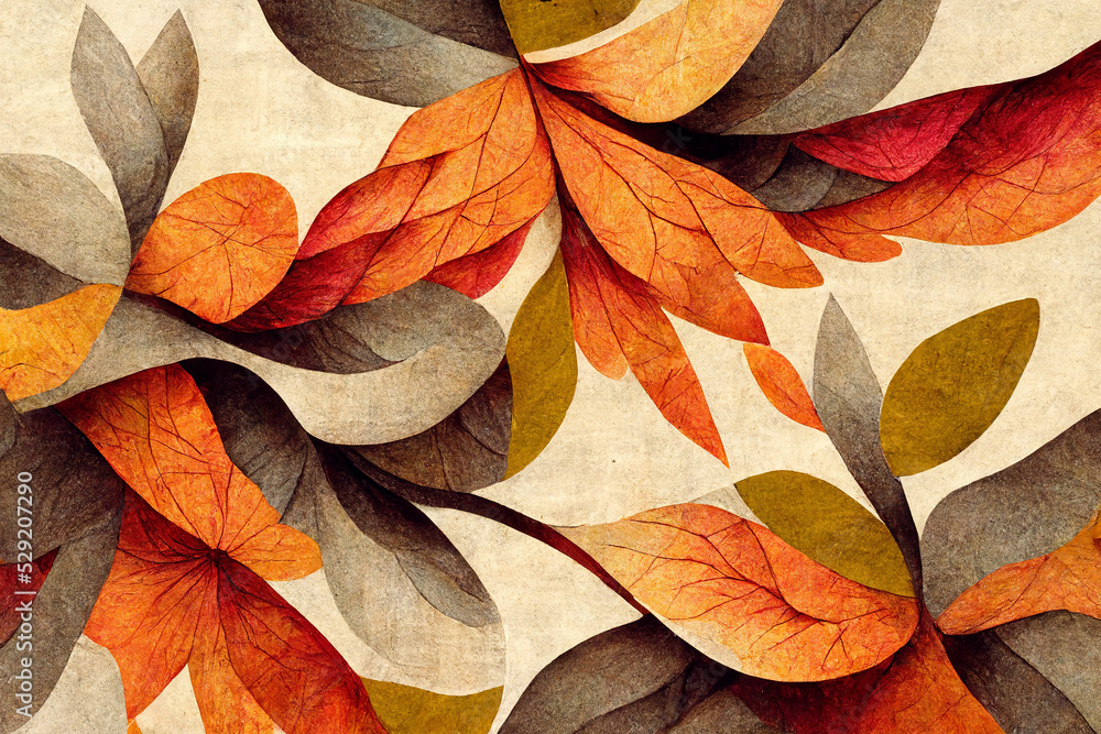 Colorful autumn leaves as wallpaper art