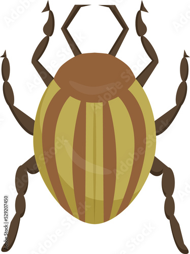 Cartoon illustration of Colorado potato beetle