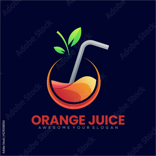 orange drink colorful gradient logo fruit modern