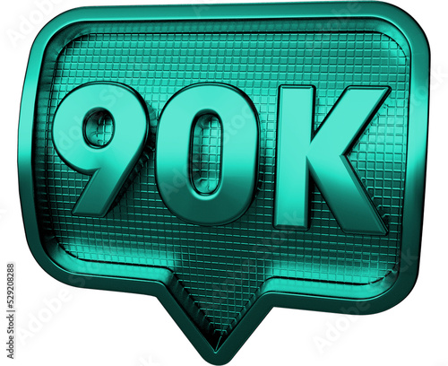 Fotografija icono 90K seguidores 3d verde esmeralda