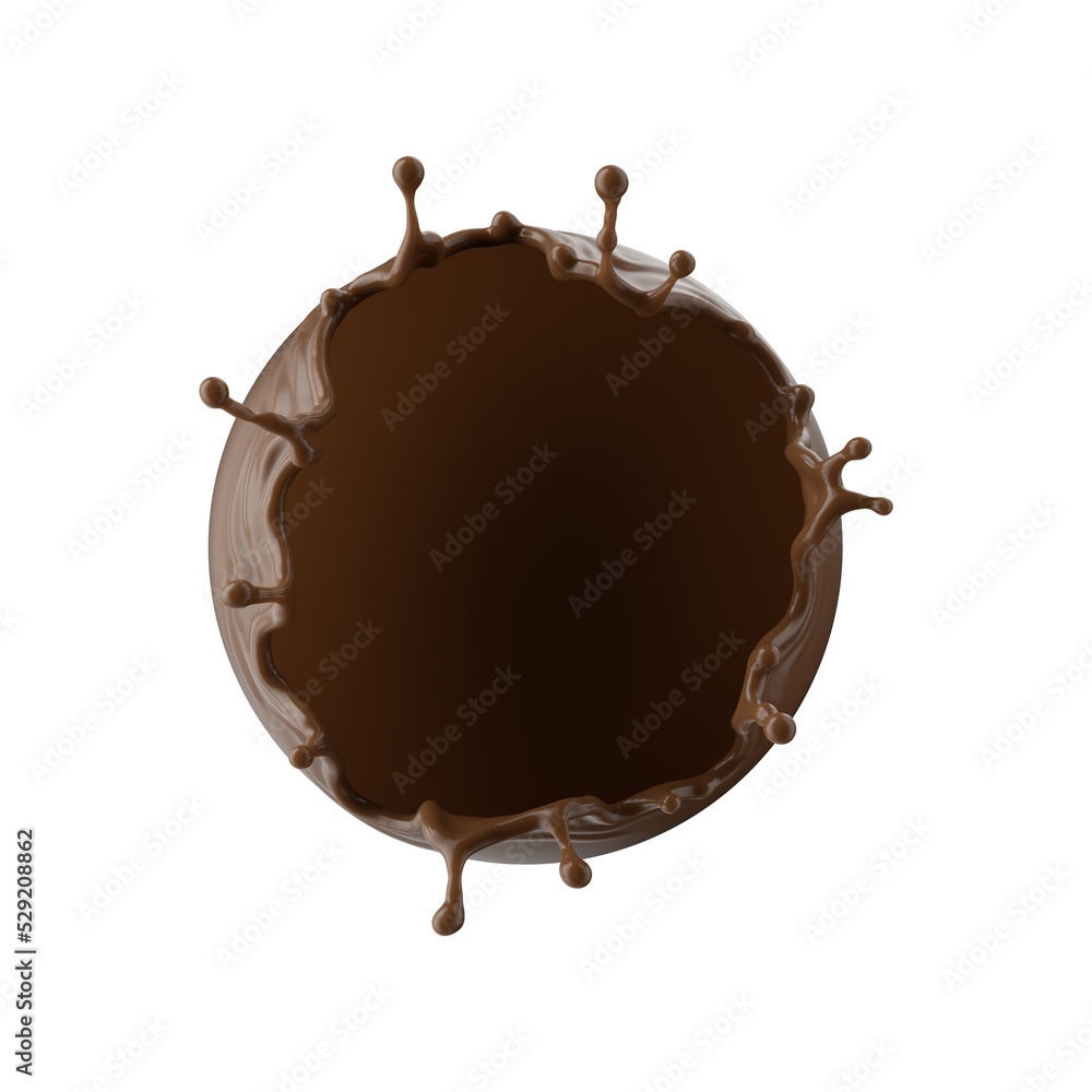3d render, spherical shape liquid chocolate splash, cacao or coffee drink, splashing syrup, cooking ingredient. Abstract brown liquid clip art isolated on white background 3d render, spherical shape liquid chocolate splash, cacao or coffee drink, splashing syrup, cooking ingredient. Abstract brown liquid clip art isolated on white background