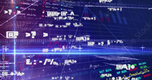 Image of financial data processing on digital screen